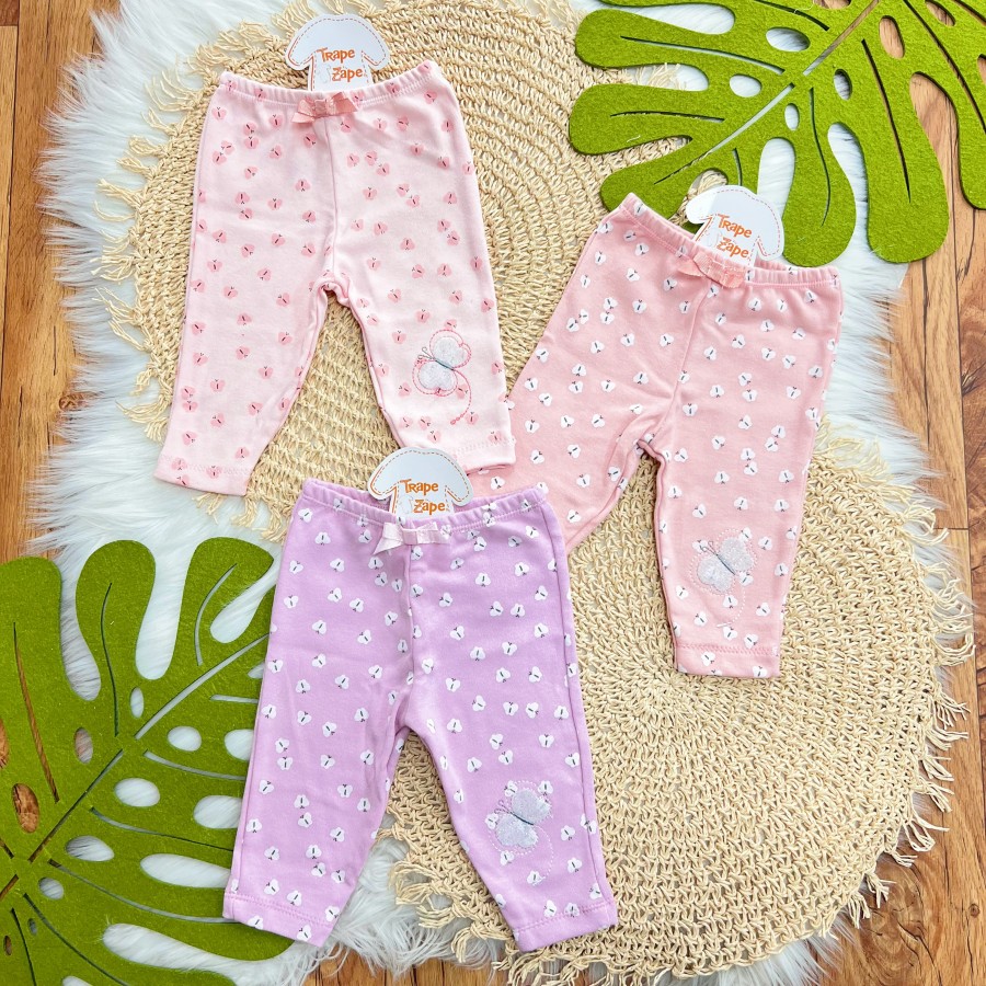 Kit 3 Calças - Borboleta e Borboletinhas - Rosa, Rose e Lilás